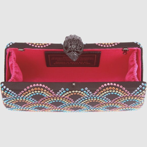 KURT GEIGER LONDON Rainbow Crystal Clutch + Removable Chain Shoulder Strap NWT - Picture 5 of 12